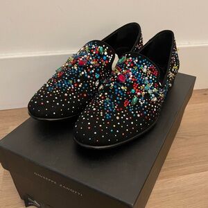 Giuseppe Zanotti Alicante Nero Mens Dress Shoe Loafer with jewels